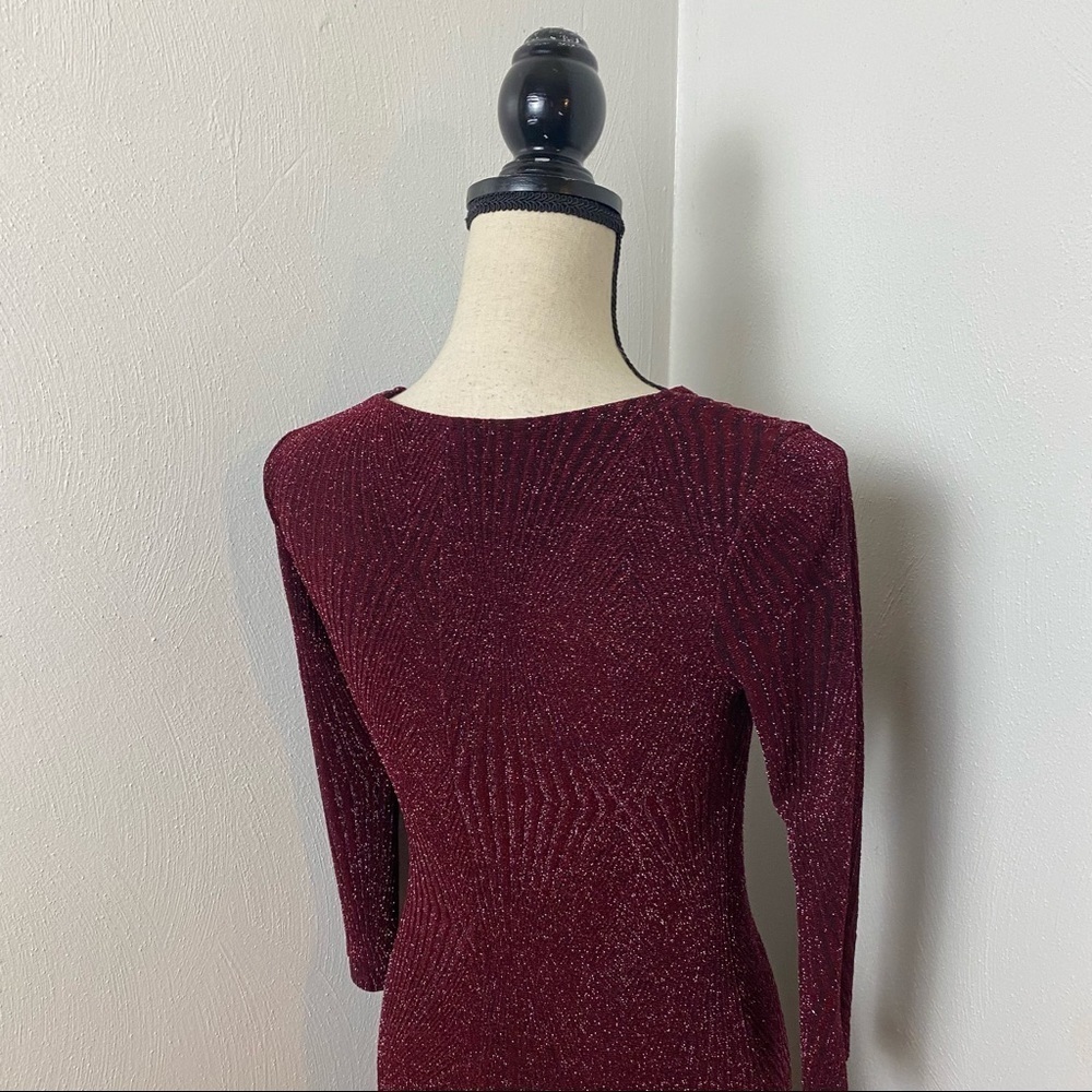 Trixxi  Sequin Sparkly Shimmery Burgundy Dress Sz 2 - Picture 7 of 13
